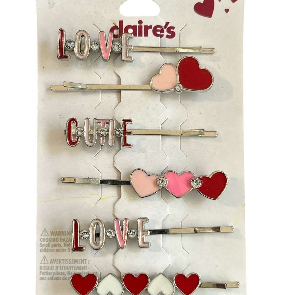 Claire’s Heart and Letter‎ Hair Clips